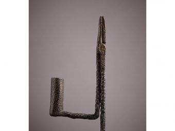 Beech and Wrought Iron Rushnip, English, circa 1800-1820