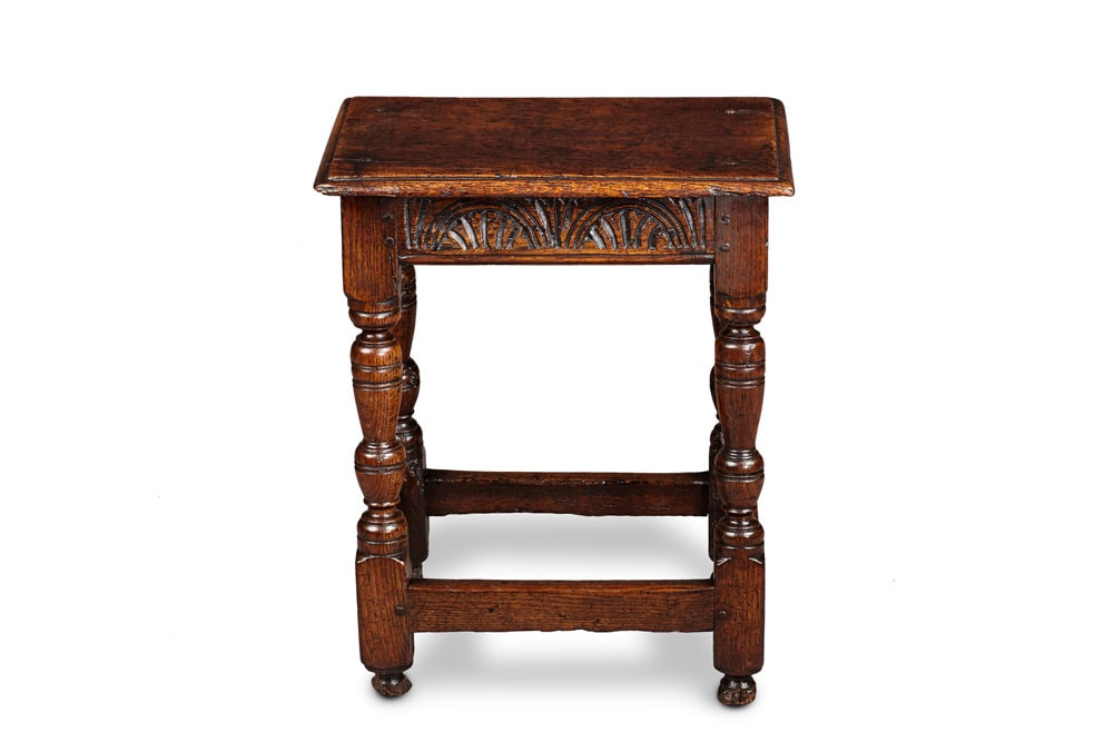Charles I Oak Joined Stool, Gloucestershire, circa 1630-1640