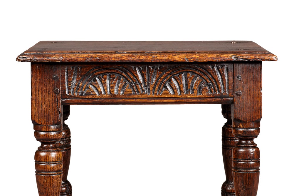 Charles I Oak Joined Stool, Gloucestershire, circa 1630-1640