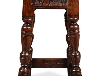 Charles I Oak Joined Stool, Gloucestershire, circa 1630-1640
