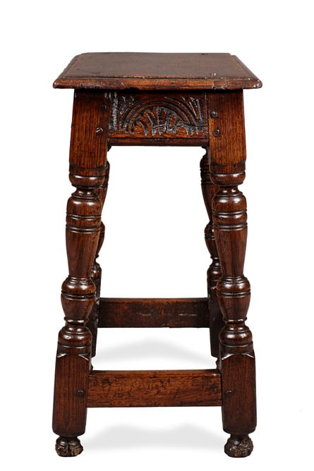 Charles I Oak Joined Stool, Gloucestershire, circa 1630-1640