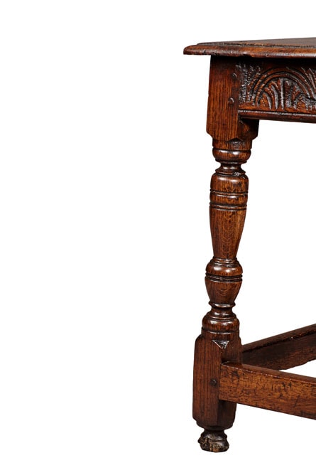Charles I Oak Joined Stool, Gloucestershire, circa 1630-1640