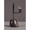 Early 19th Century Twist Stem Wrought Iron and Elm Rushnip, English, circa 1800-1820