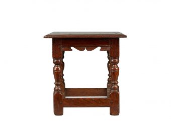 James I / Charles I Oak Low Stool, English, circa 1620-1630