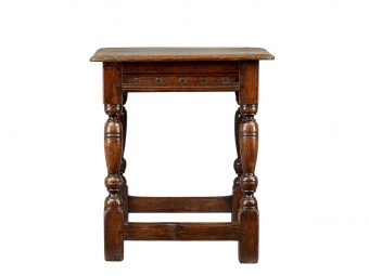Late Elizabethan / James I Oak Joined Stool, English, circa 1600-1620