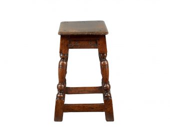 Late Elizabethan / James I Oak Joined Stool, English, circa 1600-1620