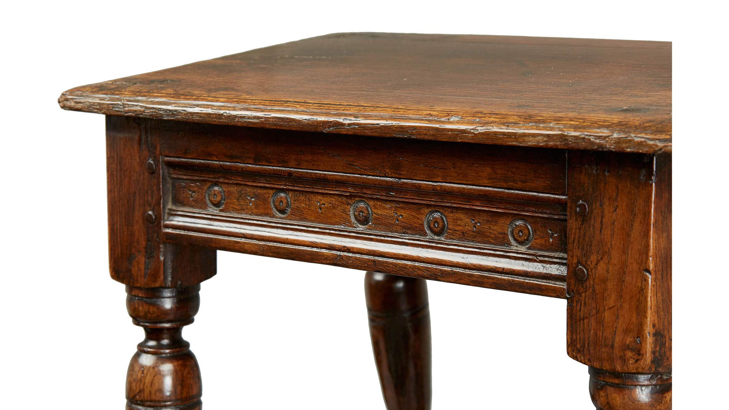 Late Elizabethan / James I Oak Joined Stool, English, circa 1600-1620