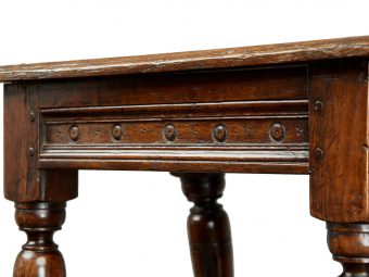 Late Elizabethan / James I Oak Joined Stool, English, circa 1600-1620