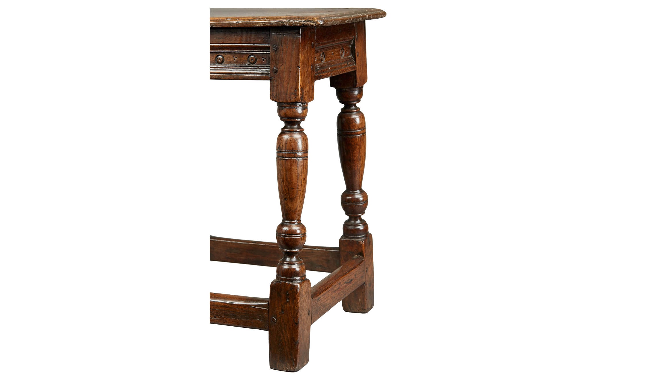 Late Elizabethan / James I Oak Joined Stool, English, circa 1600-1620