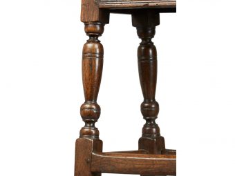 Late Elizabethan / James I Oak Joined Stool, English, circa 1600-1620