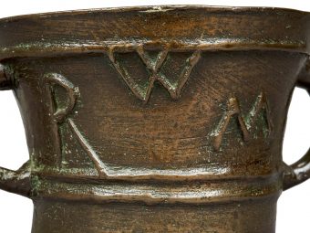 Late Elizabethan / James I Lead Bronze Mortar, by Robert Orrell, Wigan, Lancashire, circa 1587-1614