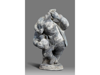 Late 18th Century Lead Figure of a Drinking Man, English, circa 1780-1800