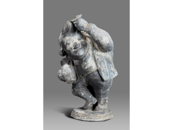Late 18th Century Lead Figure of a Drinking Man, English, circa 1780-1800