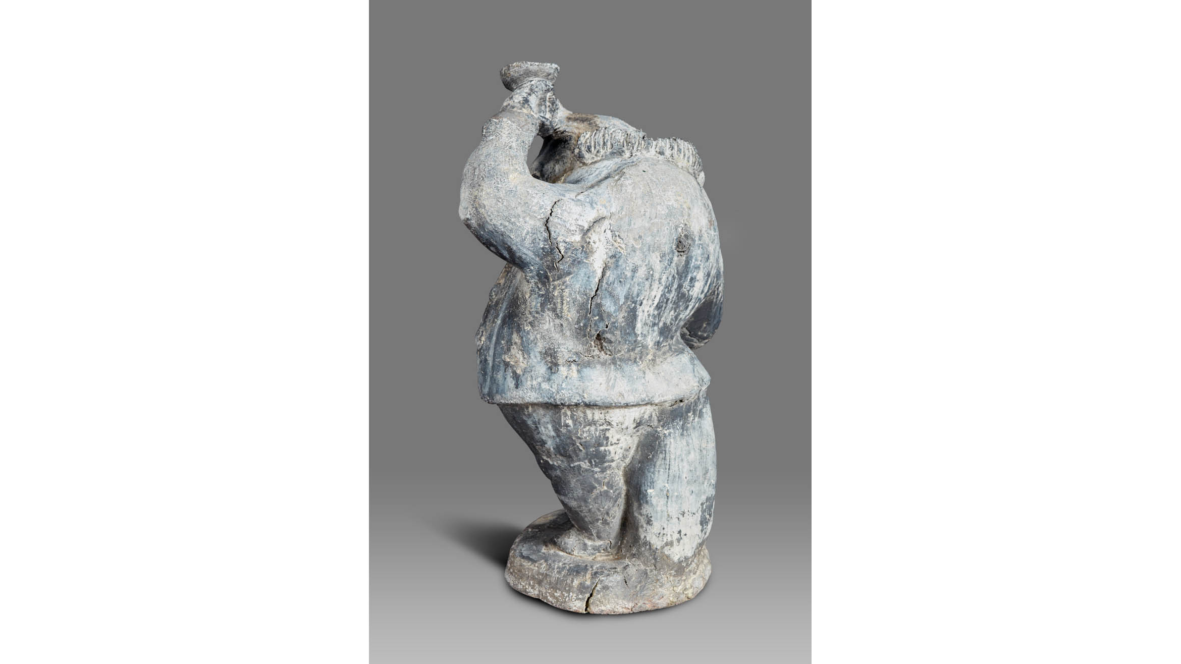 Late 18th Century Lead Figure of a Drinking Man, English, circa 1780-1800