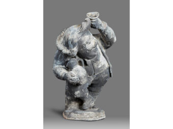 Late 18th Century Lead Figure of a Drinking Man, English, circa 1780-1800