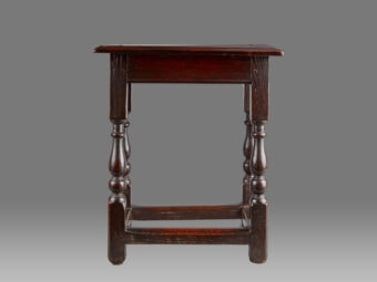William and Mary Oak and Ash Joined Stool, Welsh, circa 1690