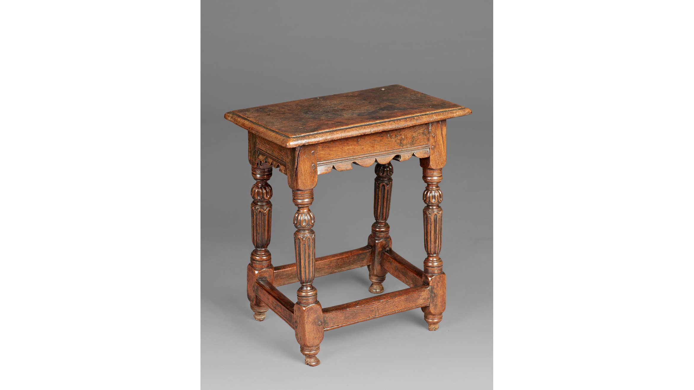 Rare and Good Elizabeth I Oak Joint Stool, circa 1580-90