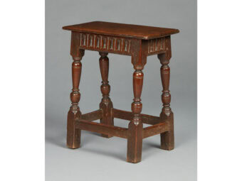 Fine Elizabethan Oak Nulled Frieze Joined Stool, circa 1590-1600