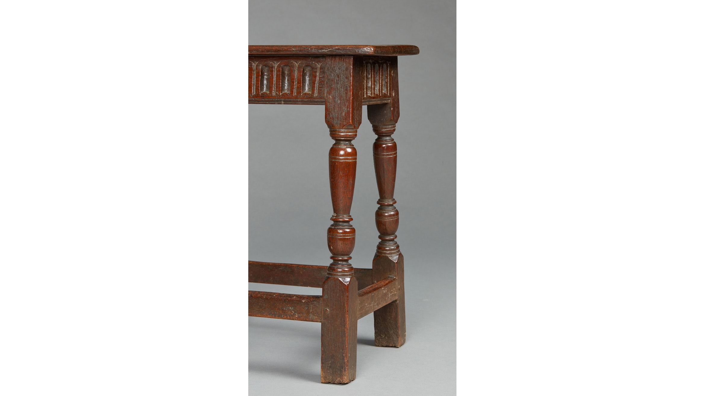 Fine Elizabethan Oak Nulled Frieze Joined Stool, circa 1590-1600 - Image 4
