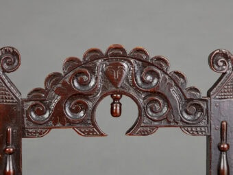 Fine Quality Oak Single Chair with Twin Masks, Yorkshire, circa 1650-1660 - Image 3