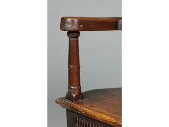 Fine and Rare Elizabethan Oak Caqeuteuse Armchair, Beckham Workshop, Salisbury, circa 1580-1600 - Image 8