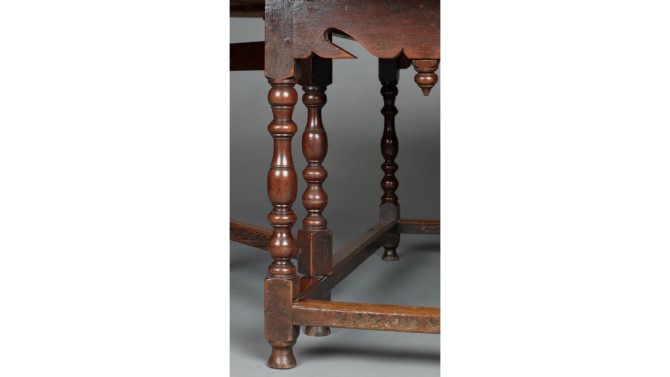 Large William & Mary Oak Gateleg Dining Table, English, circa 1685-1700 - Image 6