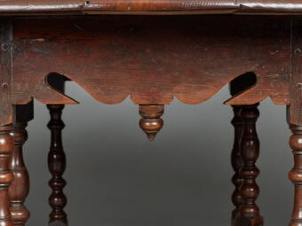 Large William & Mary Oak Gateleg Dining Table, English, circa 1685-1700 - Image 5