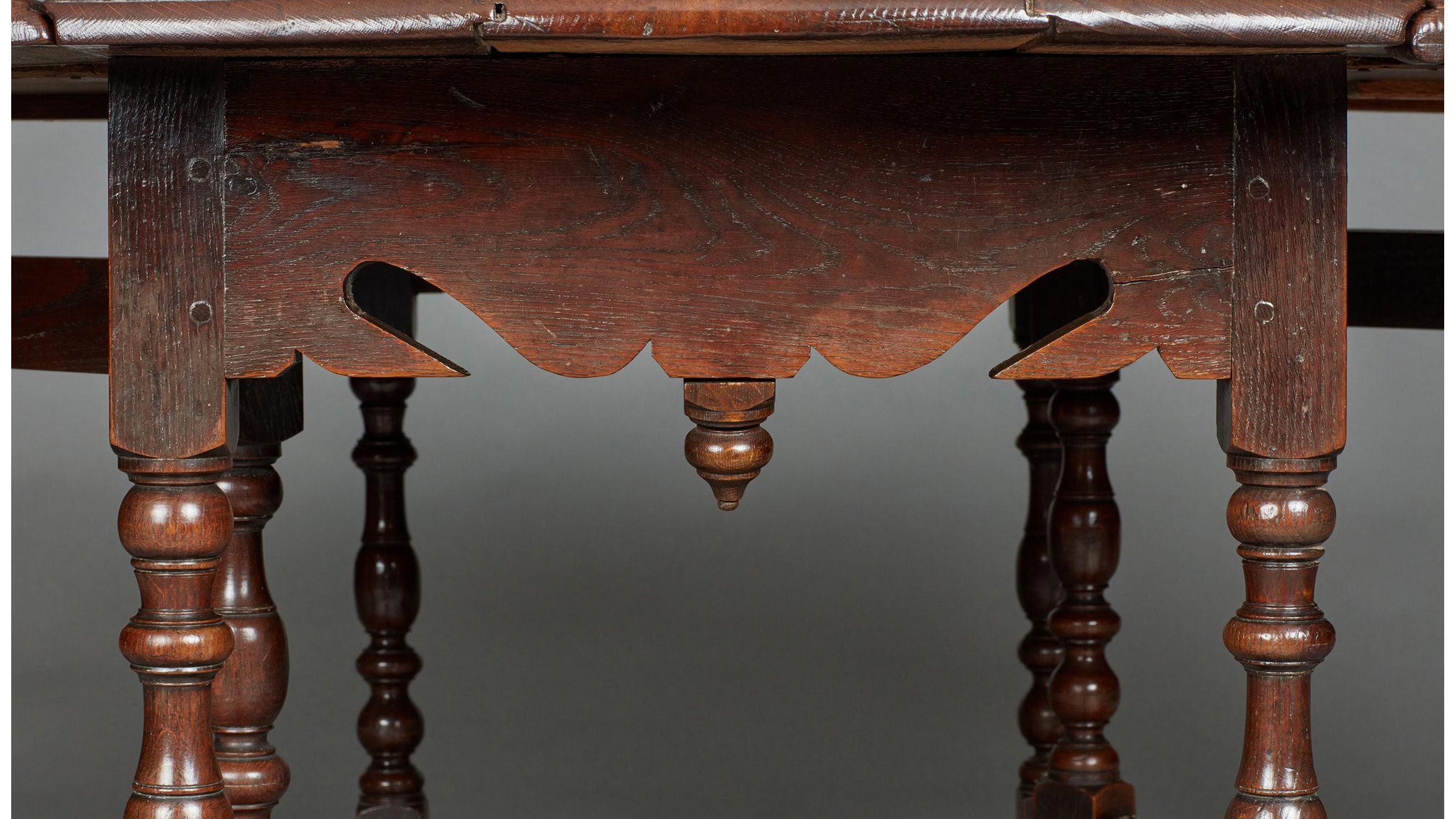 Large William & Mary Oak Gateleg Dining Table, English, circa 1685-1700 - Image 5