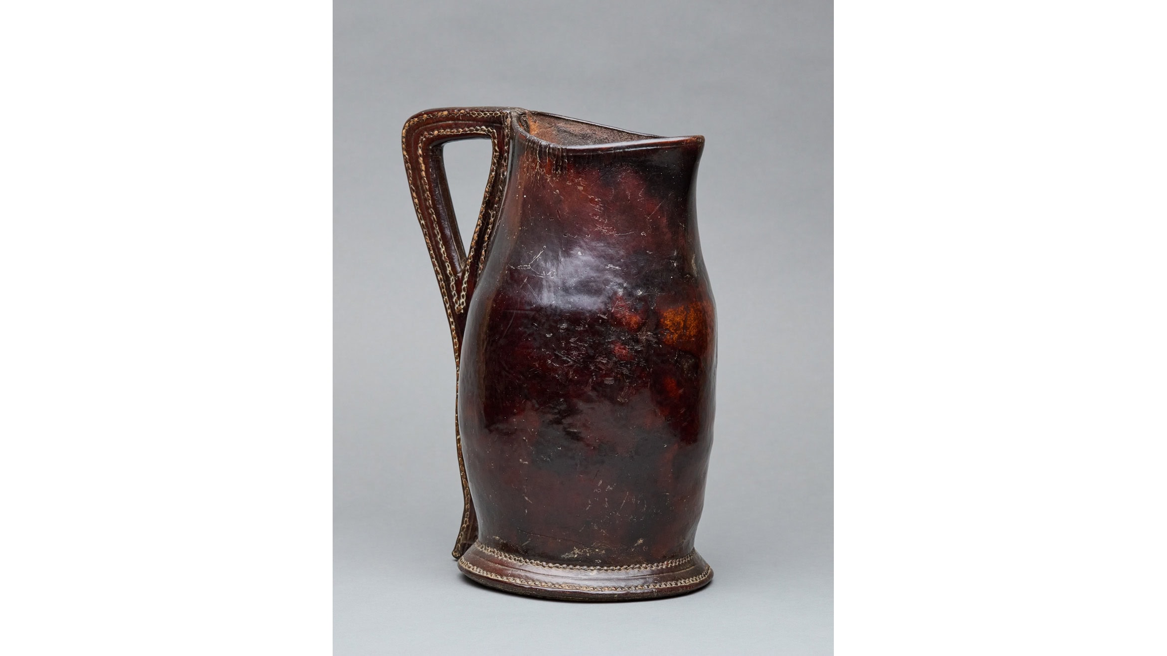 Mid to Late 17th Century Leather Blackjack Ale Jug, English, circa 1660-1680
