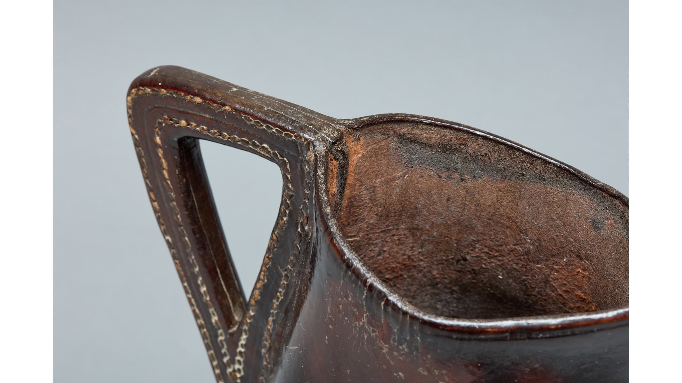 Mid to Late 17th Century Leather Blackjack Ale Jug, English, circa 1660-1680 - Image 5