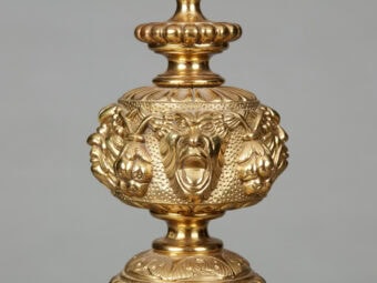 Pair 20th Century Cast Brass Chenet Firedogs, converted to Lamps - Image 3