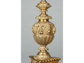 Pair 20th Century Cast Brass Chenet Firedogs, converted to Lamps - Image 2