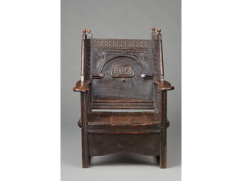 Rare and Unique Late Elizabethan/James I Sloped Back Oak Armchair, Derbyshire, circa 1590-1610