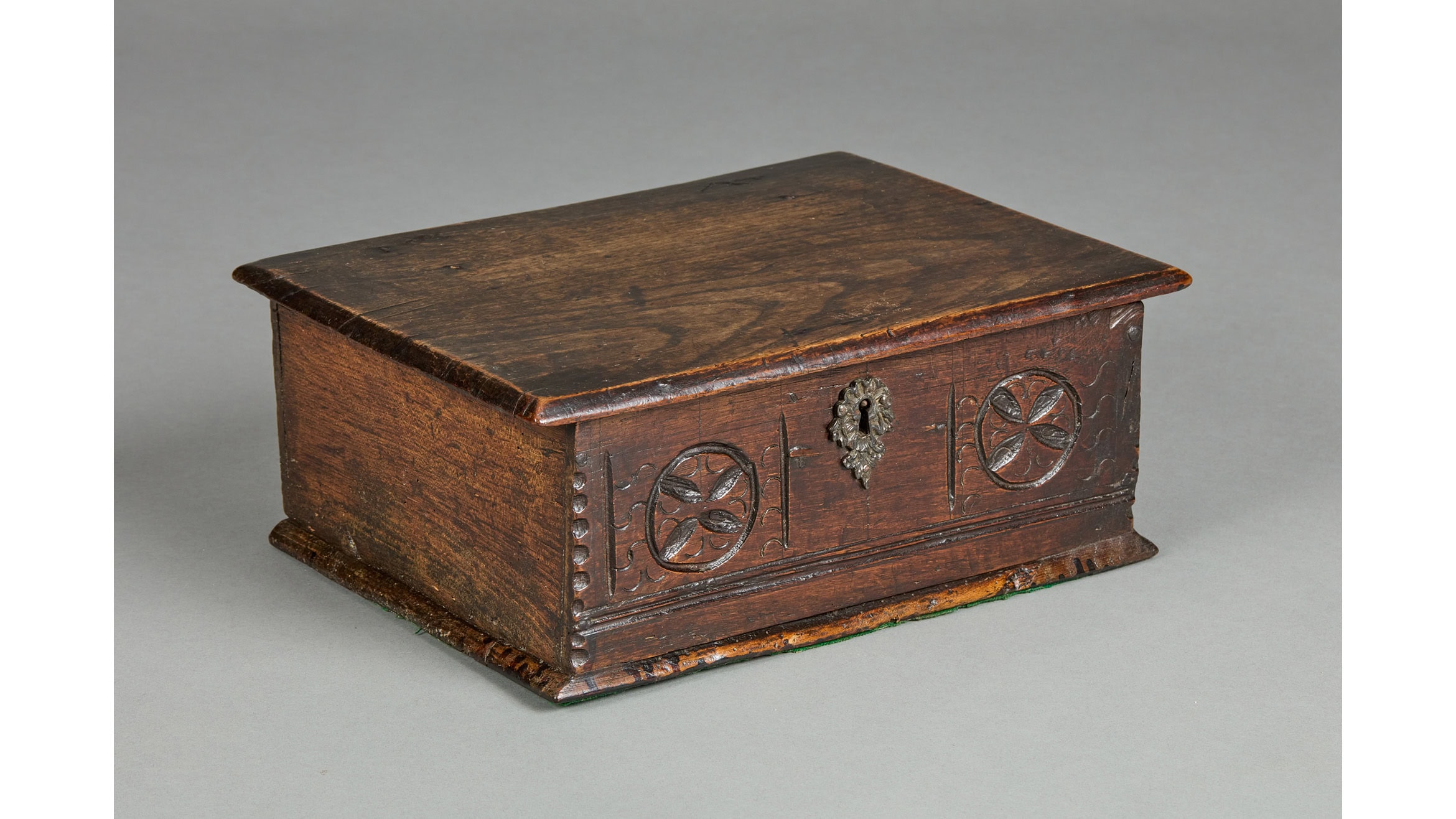 Small Charles II Elm Documents Box, circa 1660–1670