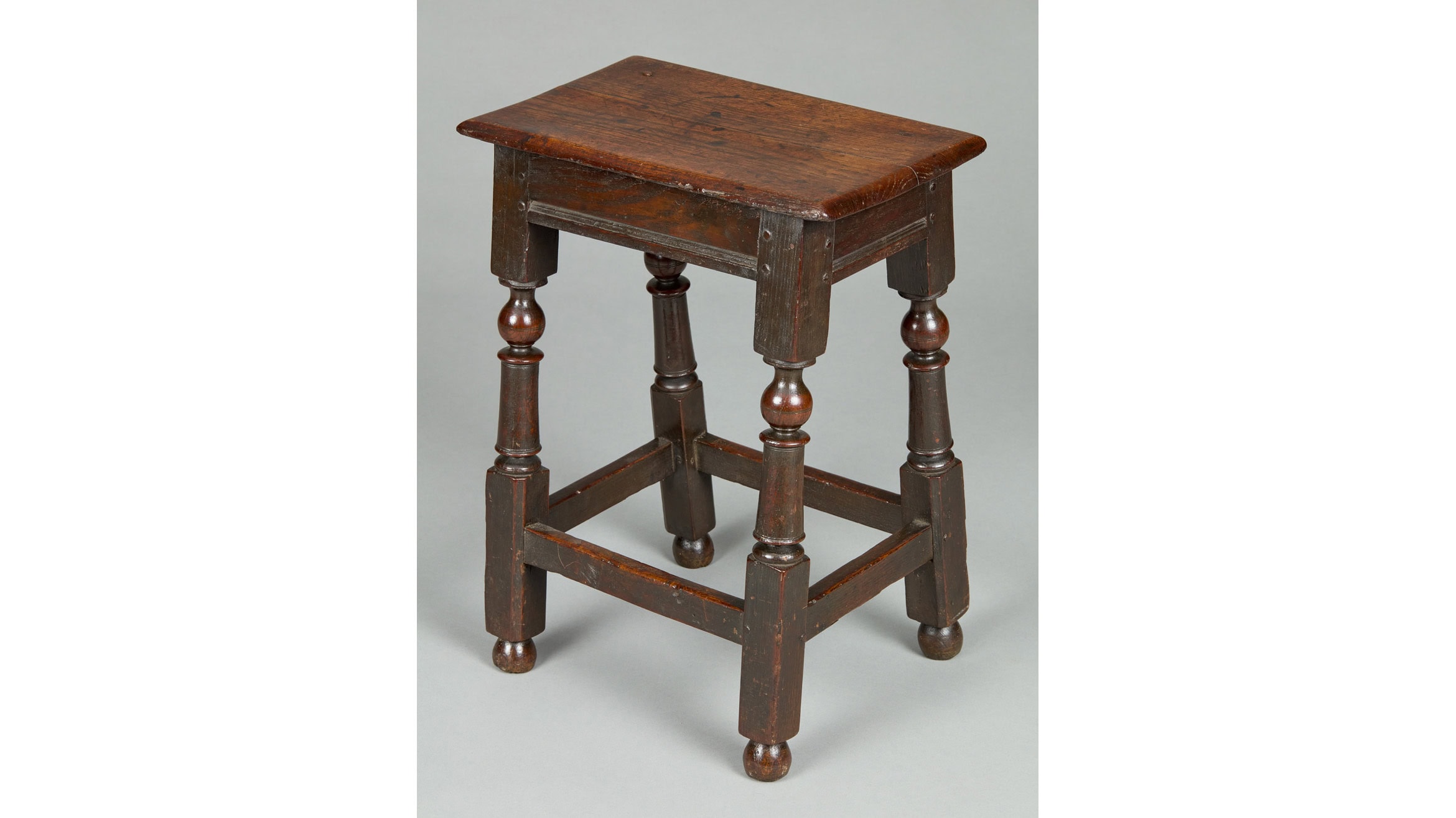 Superb Quality William and Mary Oak Joined Stool, circa 1685